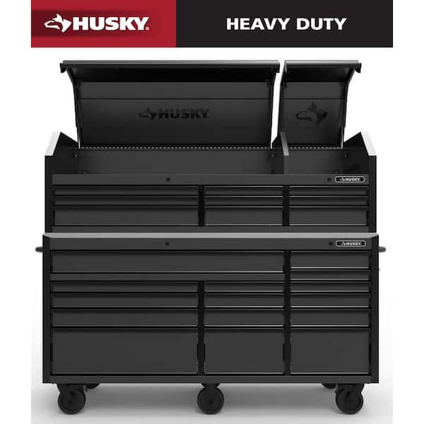 Heavy-Duty 72 in. x 23 in. D 24-Drawer Matte Black Mobile Workbench with Top Chest