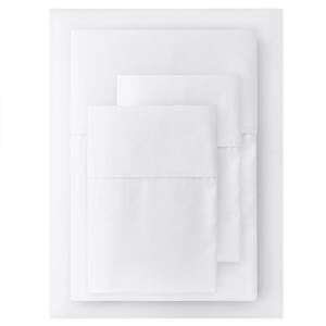 400 Thread Count Performance Cotton Sateen 4-Piece Queen Sheet Set in White