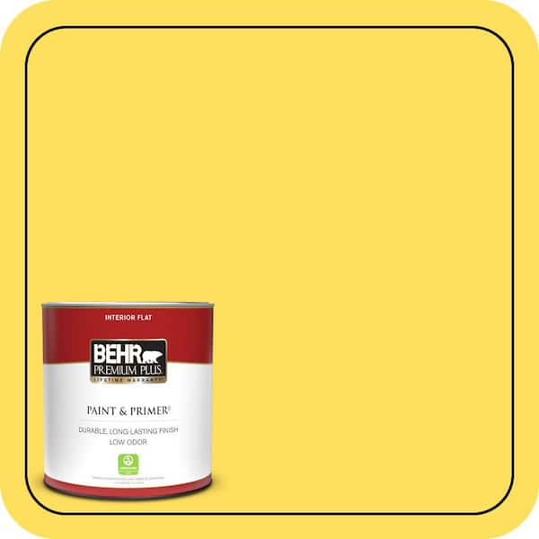 BEHR PREMIUM PLUS 1 qt. #380B-5 Neon Light Flat Low Odor Interior Paint & Primer