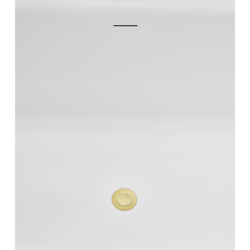 59" White Acrylic Freestanding Soaking Tub with Tray