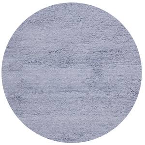 Classic Shag Lilac 4 ft. x 4 ft. Round Solid Area Rug