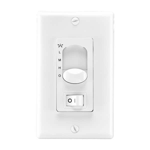 Pyatt 3-Speed Slide Ceiling Fan Wall Switch, Light On/Off Rocker Switch