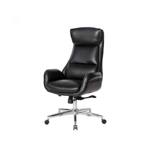 Mid-Century Modern Black Air Leatherette Adjustable Swivel High Back Office Chair