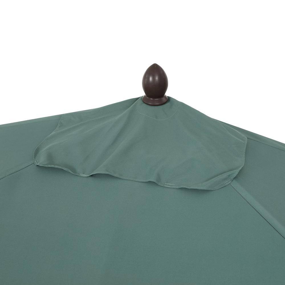 Sidney 9 ft. Green Aluminum MidCentury Patio Umbrella with Crank