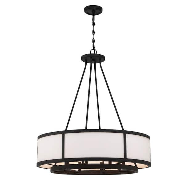 Crystorama Bryant 8-Light Black Forged Chandelier