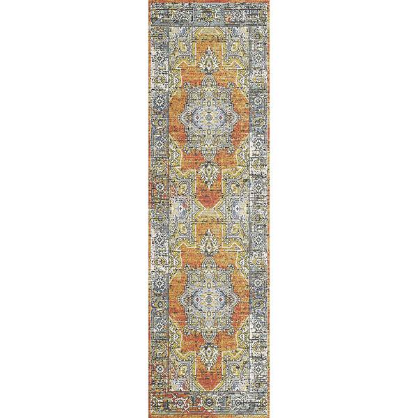 Mabel Rust/Navy/Multi 2 ft. 2 in. X 7 ft. 7 in. Oriental Indoor Area Rug
