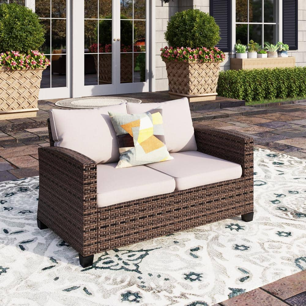 Coral coast berea outdoor deals wicker storage loveseat with cushions