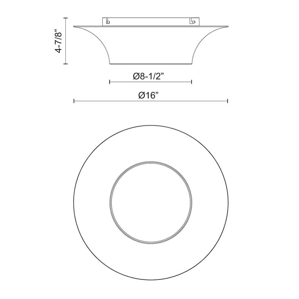 Matte Black and Gold Glass 16" Flush Mount Light