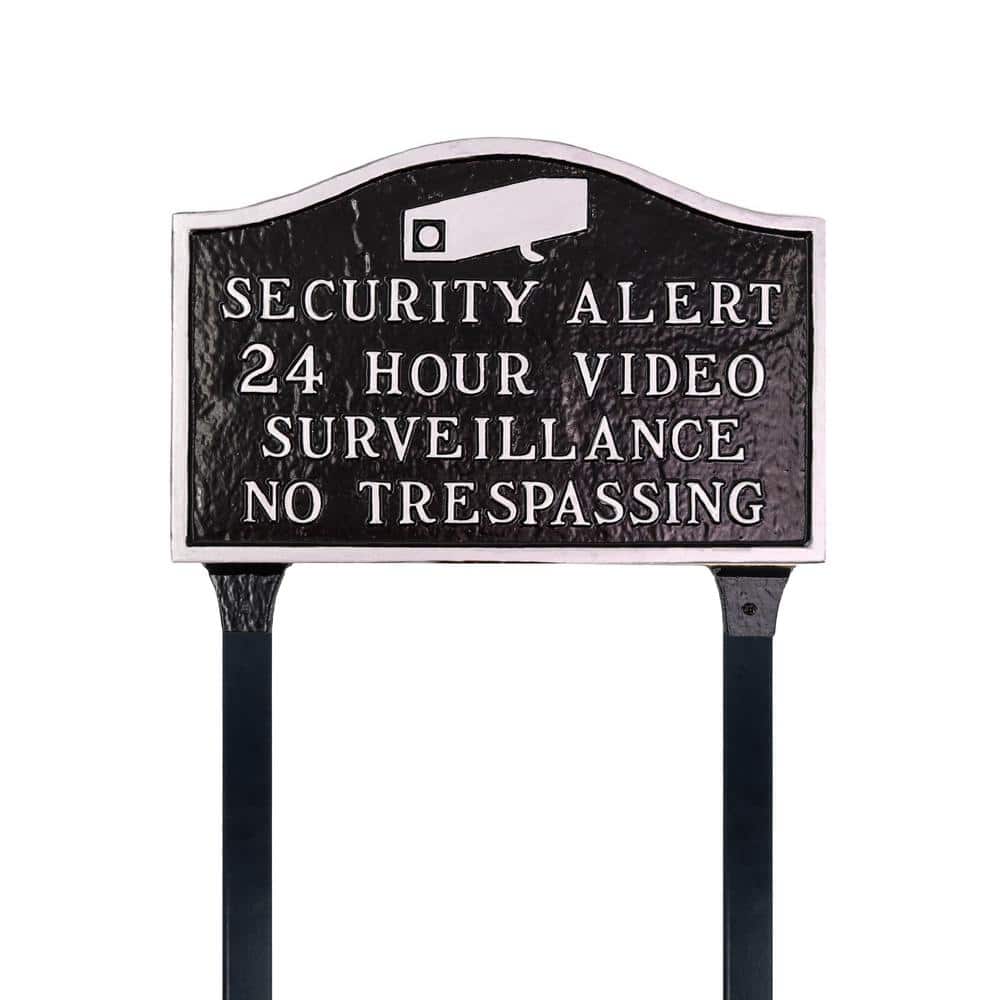 Security Alert Standard Statement Plaque with Lawn Stakes - Black/Silver price history on PriceWatchPro