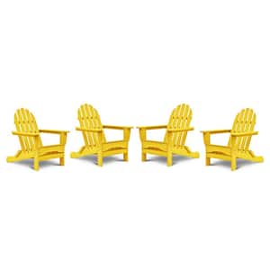 Icon Lemon Yellow Recycled Plastic Adirondack Chair (4-Pack)
