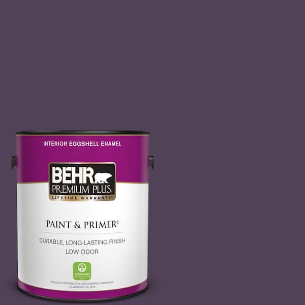 BEHR PREMIUM PLUS 1 gal. #S-H-660 Blackberry Harvest Eggshell Enamel Low Odor Interior Paint & Primer