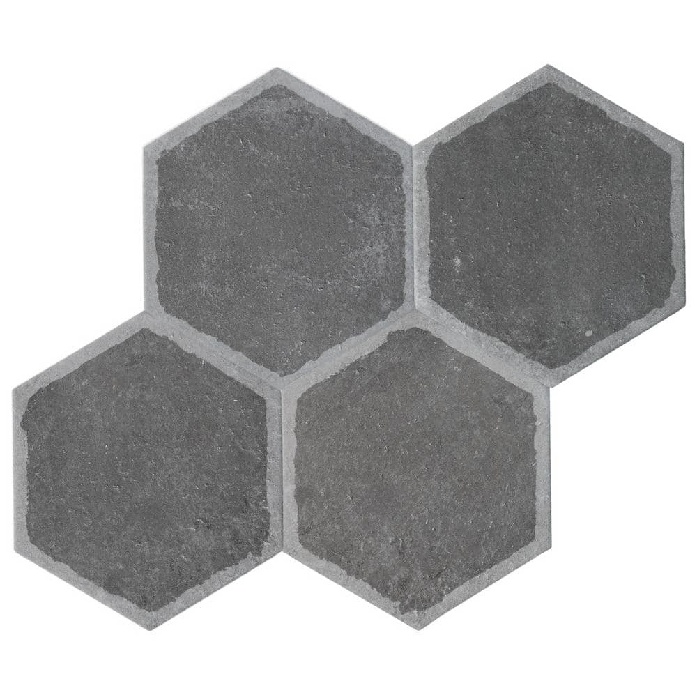 Décor Grafito Hexagon Porcelain Floor and Wall Tile