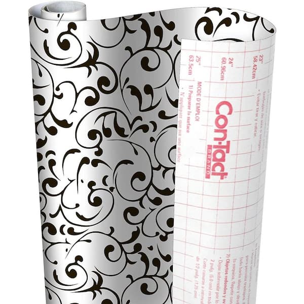 Con-Tact Creative Covering 18 in. x 16 ft. Virtu Black Self-Adhesive Vinyl Drawer and Shelf Liner (6-Rolls)