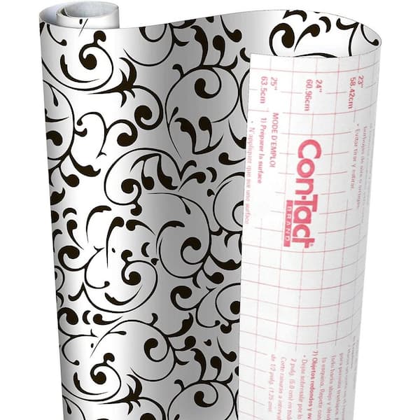 Con-Tact Creative Covering 18 in. x 20 ft. Virtu Black Self-Adhesive Vinyl Drawer and Shelf Liner (6-Rolls)