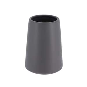 Smooth Freestanding Water Tumbler or Toothbrush Holder Flared Shape Gray