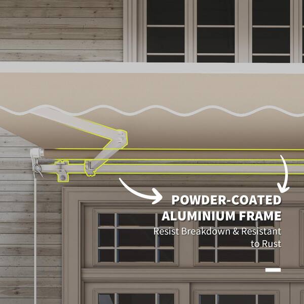 12 ft. W x 10 ft. D Retractable Awning Patio Awnings Sun Shade