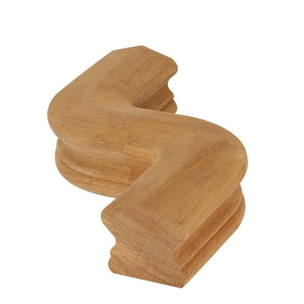 Stair Parts 7547 Unfinished Wood Mahogany Right-Hand S Hand Rail Fitting