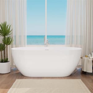 70 in. x 31 in. Acrylic Flatbottom Non-Whirlpool Soaking Bathtub, Drain and Overflow Included in White