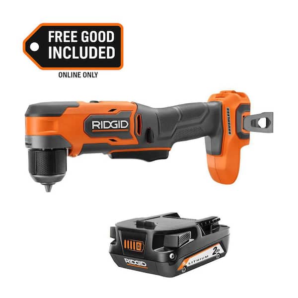 18V SubCompact Brushless Cordless 3/8 in. Right Angle Drill with FREE 2.0 Ah Battery