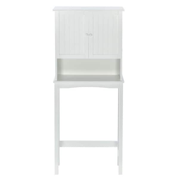 Upolu Lincolnville 23.6 in. W x 62.2 in. H x 8.8 in. D White Over-The-Toilet Storage