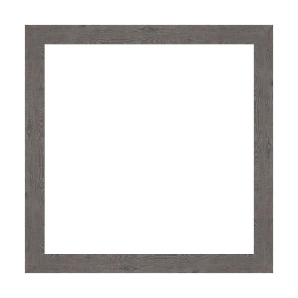 Amanti Art Mirror Makeover Rustic Plank Grey Narrow 25.25 in. W x 25.25 in. H Bathroom Mirror Frame Border Kit-Fits a 24 x24 mirror