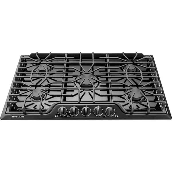 36 in. Gas Cooktop in Black with 5 Burners