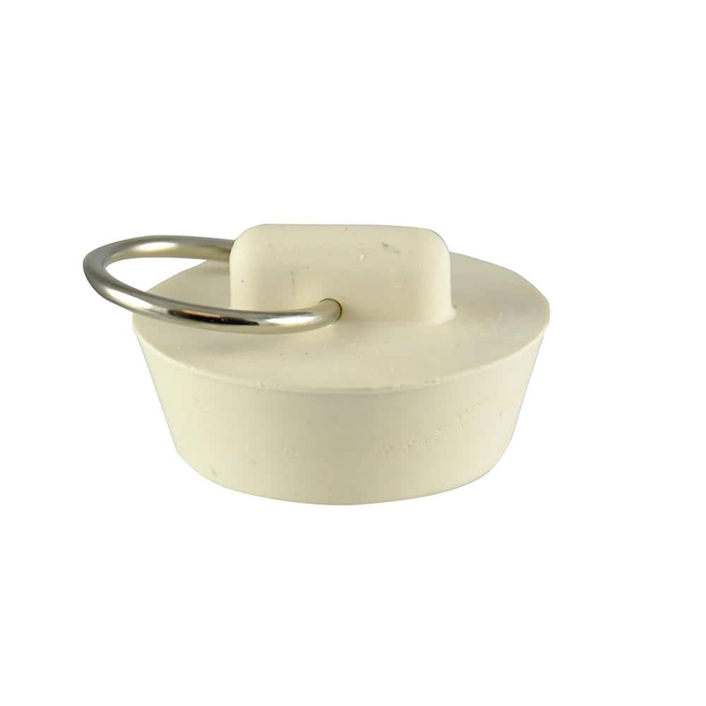 White Rubber Universal Sink Drain Stopper with Ring
