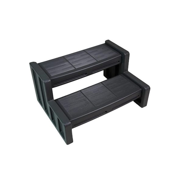 29 Inch Deluxe Resin Multi Purpose Home Spa and Hot Tub Steps, Above Ground Pool or In Ground Pool Black