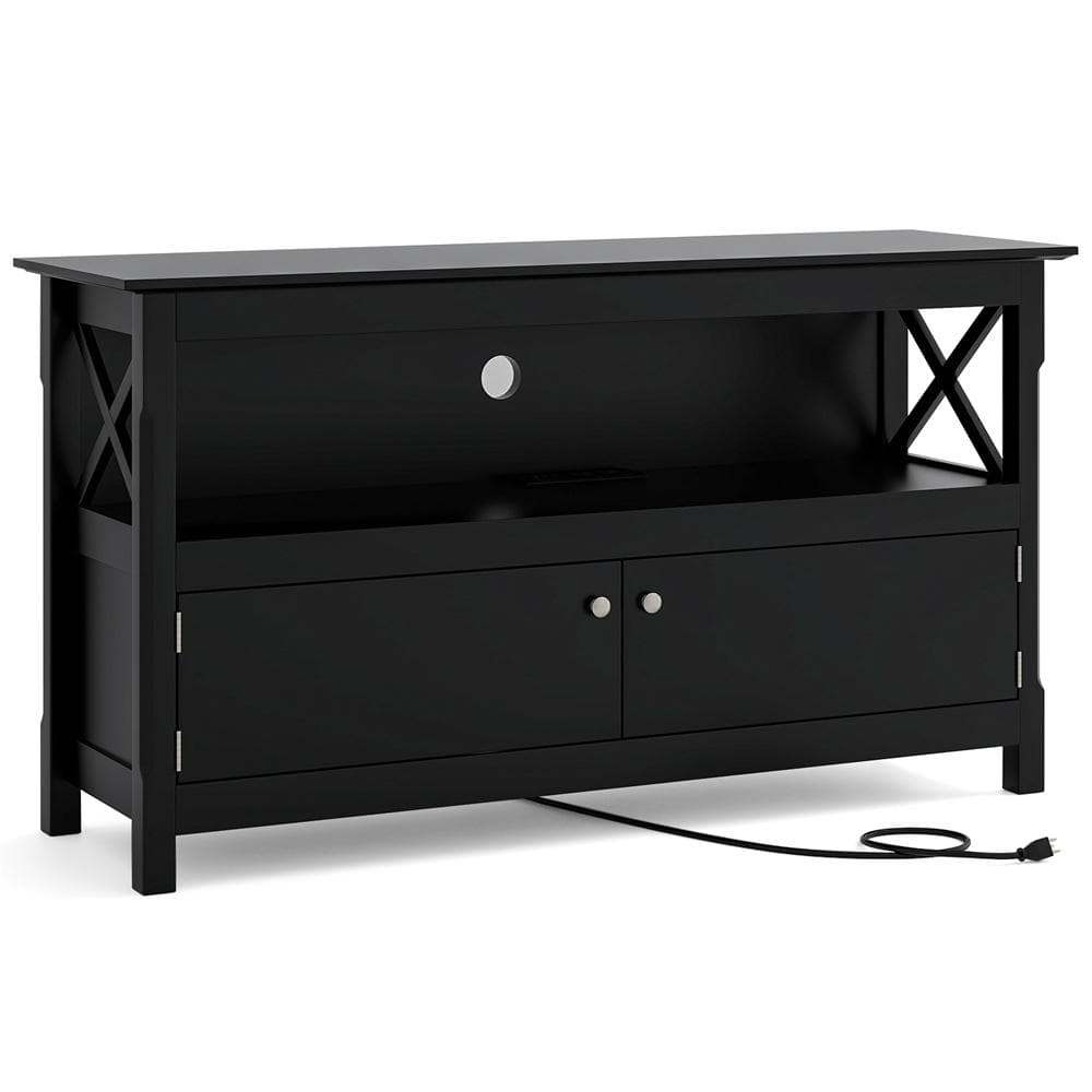 Costway 44 in w free standing tv cabinet wooden console tv media
