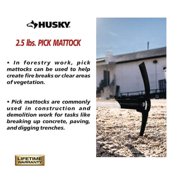 Husky 2.5 lb. Pick Mattock with 36 in. Hardwood Handle 34212 - The
