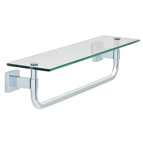 Franklin Brass Maxted 18 in. W Glass Shelf with Towel Bar in Polished Chrome