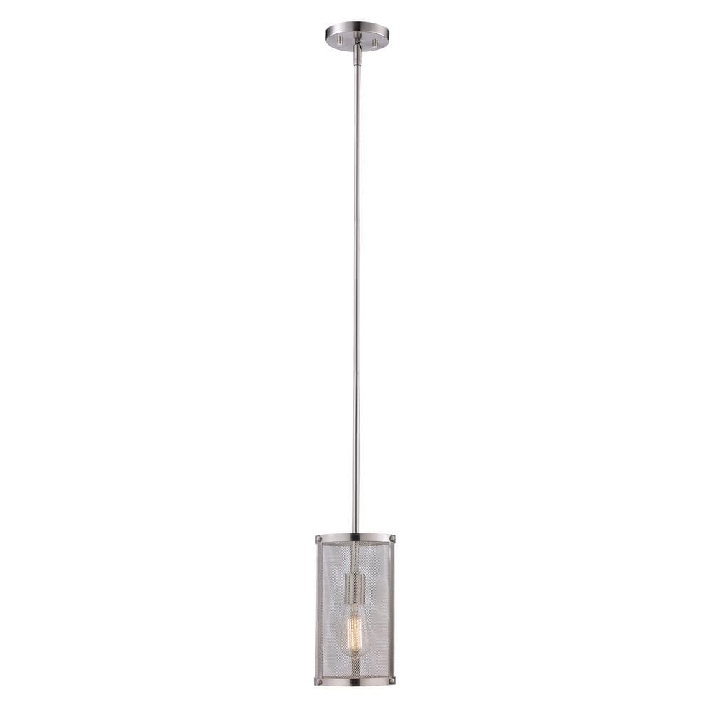 Mesh 1-Light Brushed Nickel Hanging Mini Pendant Light Fixture with Metal Mesh Shade price history on PriceWatchPro