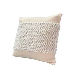 Home Decorators Collection Cream Fringe Textured 18 in. x 18 in. Square  Decorative Throw Pillow S00161045216 - The Home Depot