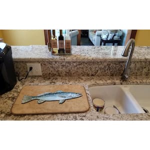 14 in. x 21 in. Multicolor Speckled Trout Dish Drying Mat