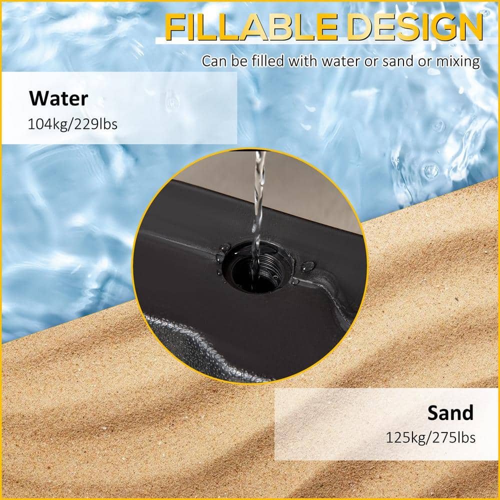 Black Hexagon Plastic Cantilever Patio Umbrella Base, 60 cm