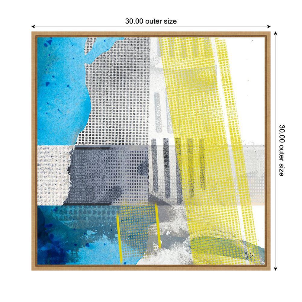 Origin Yellow I Abstract Canvas Print with Maple Frame
