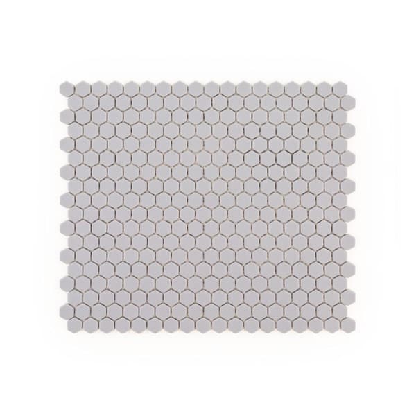 Jeffrey Court 5/8 in. Muze Hexagon Grey 9.875 in. x 11.375 in. Hexagon Matte Glass Wall and Floor Mosaic Tile (0.78 sq. ft./Each)