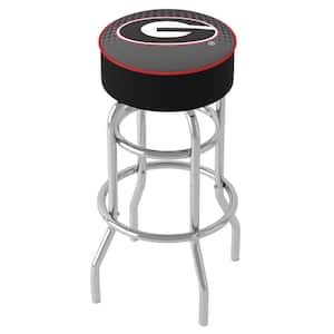University of Georgia Reflection 31 in. Red Backless Metal Bar Stool with Vinyl Seat