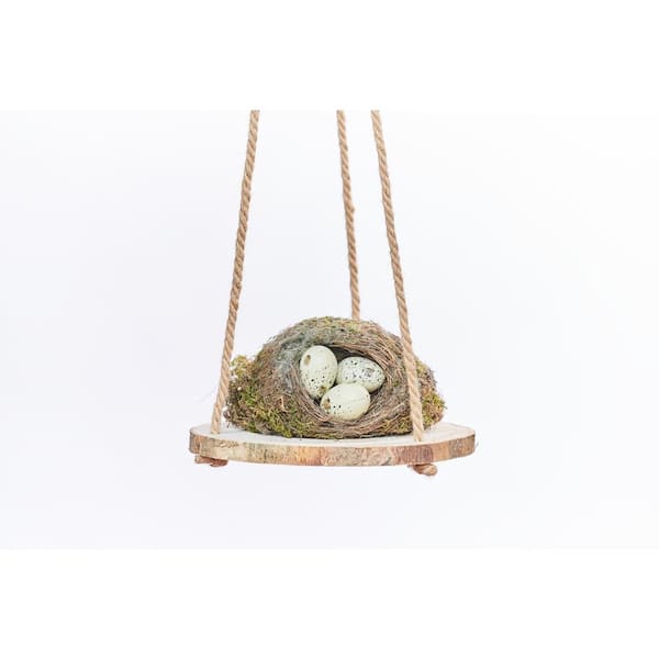Primitive Planters 10 in. Hardwood Hanging with Jute