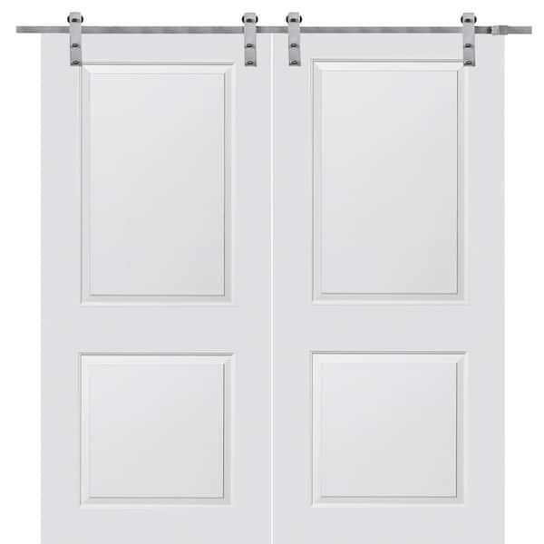 MMI DOOR 64 in. x 80 in. Primed Molded MDF Carrara Sliding Barn Door with Hardware Kit