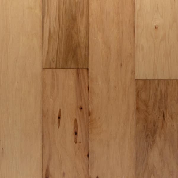 Natural Hickory 3/8 in. T x 5 in. W Tongue and Groove Scraped Engineered Hardwood Flooring (24.5 sq. ft. / Case)