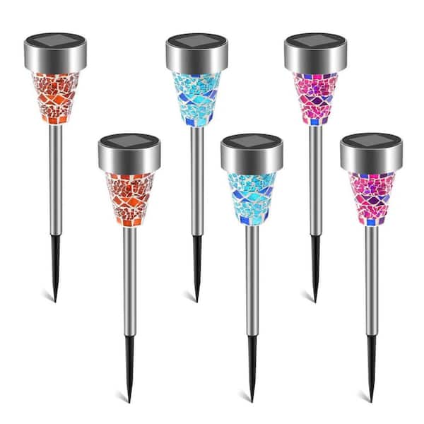 6 Packs Solar Garden Lights, Outdoor Pathway Lighting, IP44 Waterproof LED Landscape Lamps for Yard and Walkway