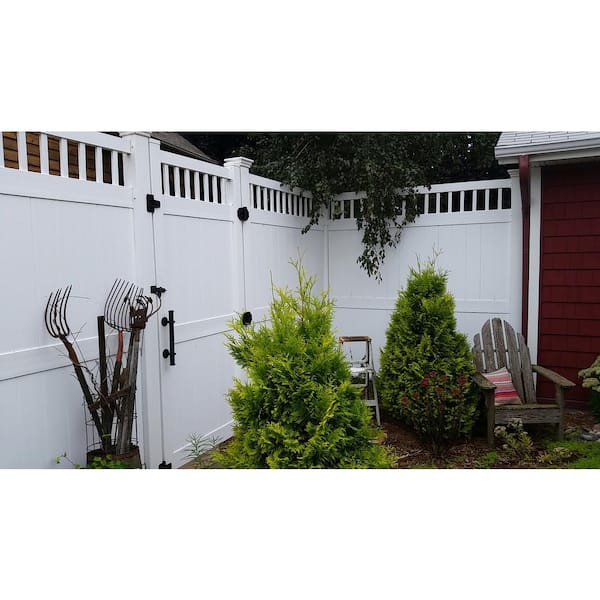 Weatherables Mason 3.7 ft. W x 7 ft. H White Vinyl Privacy Fence Gate Kit