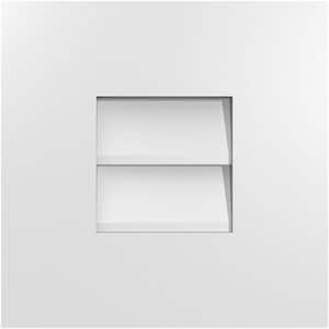 12 in. x 12 in. Rectangular White PVC Paintable Gable Louver Vent Non-Functional