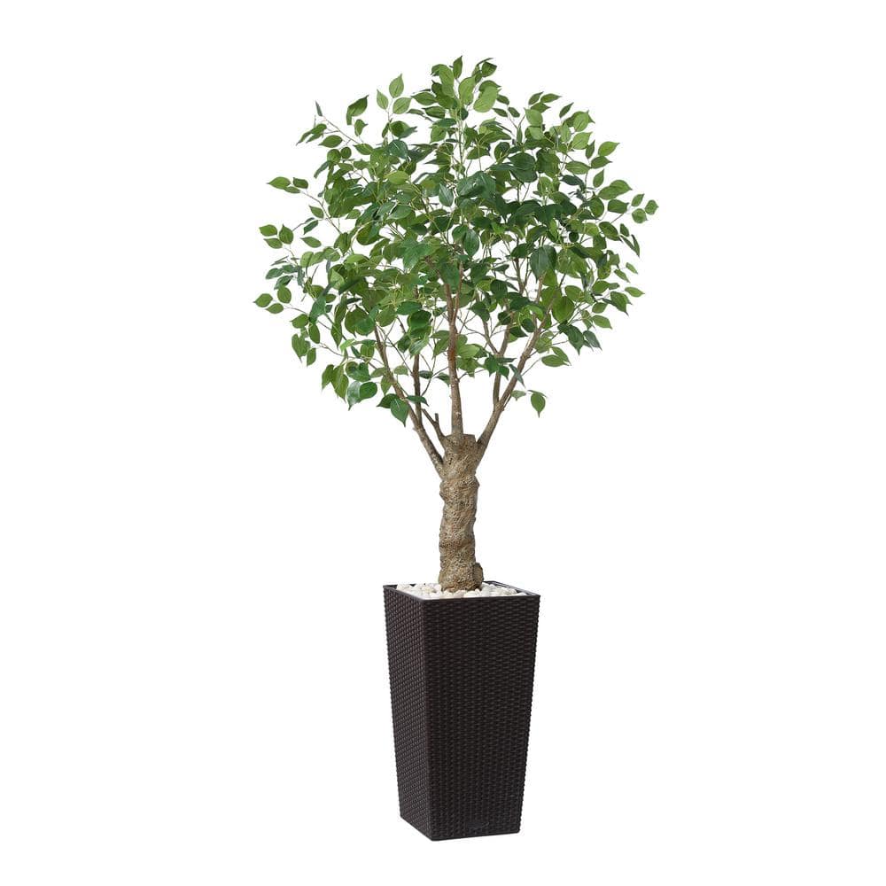DR.Planzen 6 ft.Artificial Ficus Tree UV Resistant with Brown Tall