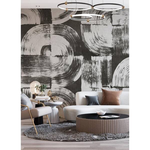 Painters Palette Mural in Charcoal, Stone and White Mural Size: Extra