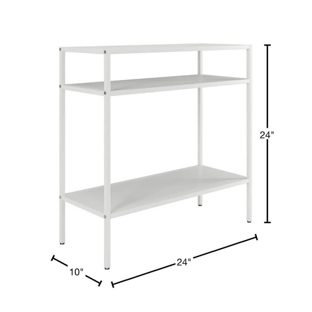 Matte White Industrial Metal Side Table 24"x24"