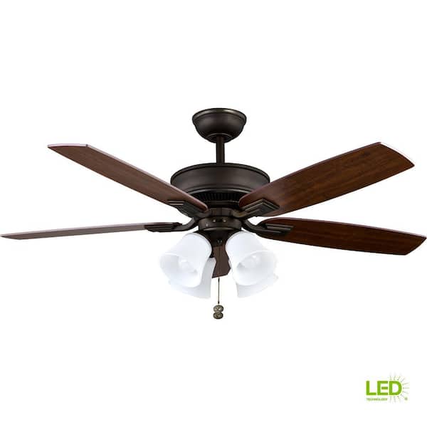 Hampton Bay Glendale 52 in LED Indoor Oil-Rubbed Bronze Ceiling Fan 
