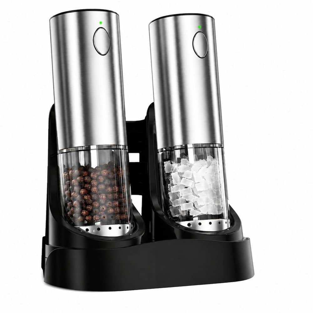 95 ml Electric Salt and Pepper Grinder Set with LED Light, USB-C Charging Base, 2-Piece Stainless Steel price history on PriceWatchPro