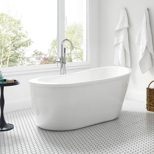 Cantora 60 in. Acrylic Flatbottom Non-Whirlpool Bathtub in White and Faucet Combo in Chrome Cantora 60 in. Acrylic Flatbottom Non-Whirlpool Bathtub in White and Faucet Combo in Chrome
